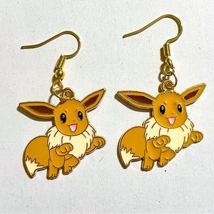 Eevee Pokémon Metal Dangle Earrings